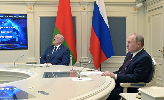נשיא רוסיה ולדימיר פוטין ונשיא בלארוס אלכסנדר לוקש (צילום: רויטרס)