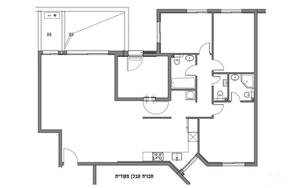 דירה בחיפה, עיצוב ליבנת כהן מרין, התוכנית המקורית (שרטוט: ליבנת כהן מרין)