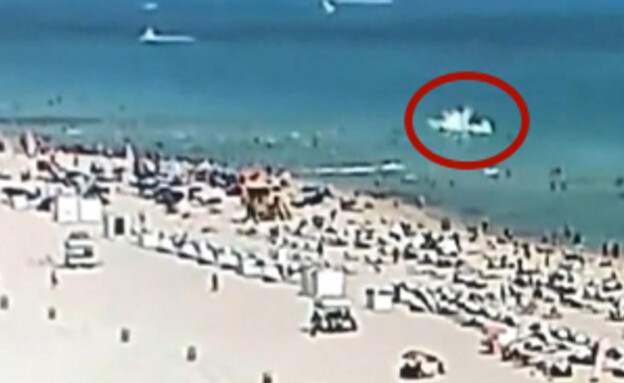 מטוס מתרסק לים במיאמי (צילום: cnn)