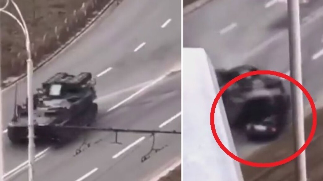 The real story behind the tank which ran over and crushed a car in Ukraine?