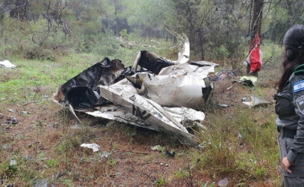 מטוס האולטראלייט שהתרסק (צילום: דוברות המשטרה)