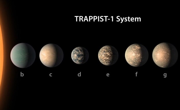 כוכבי לכת במערכת של TRAPPIST-1 (צילום: NASA)