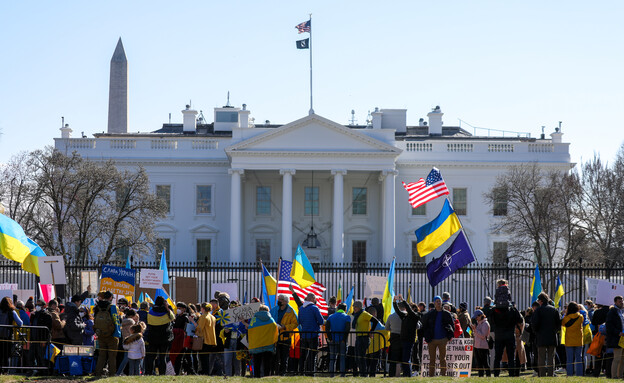 הפגנת תמיכה באוקראינה, וושינגטון, ארה"ב (צילום: Yasin Ozturk/Anadolu Agency, getty images)