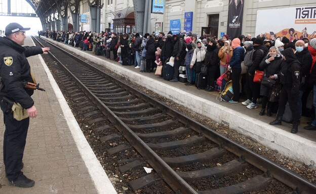 מלחמה באירופה - תחנת רכבת באוקראינה (צילום: AFP)