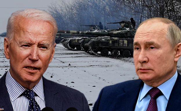 ביידן, פוטין והמתיחות בגבול אוקראינה רוסיה (עיבוד: N12)