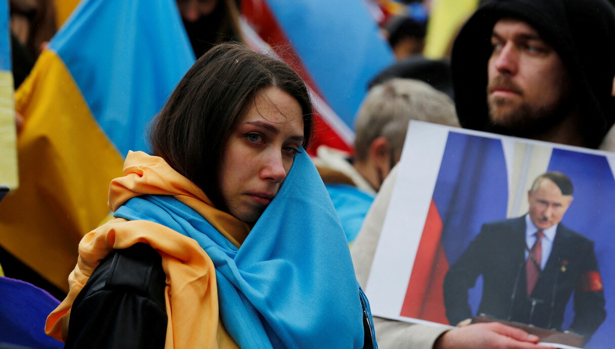 מחאת תמיכה באוקראינה, איסטנבול (צילום: reuters)
