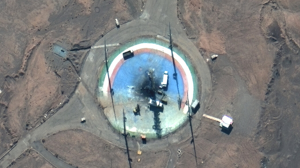 צילומי הלווין מראים סימני חריכה באזור השיגור