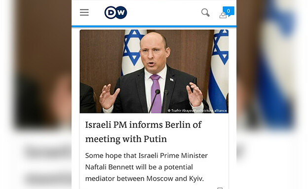 World coverage of Bennett Putin meeting (Photo: Deutsche Welle in Germany)