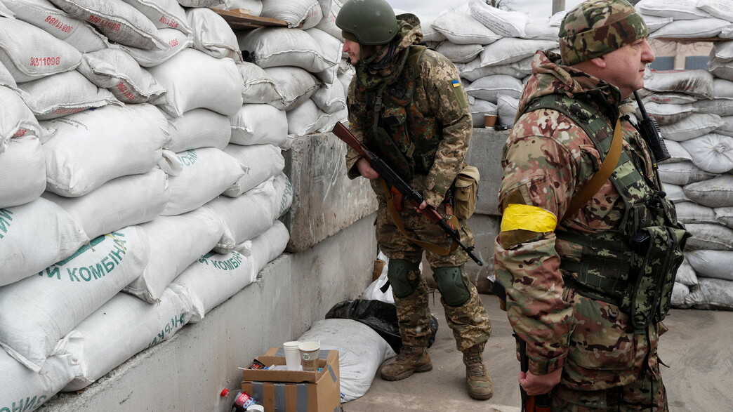 מלחמה אוקראינה רוסיה: עמדת בידוק בקייב מלחמה אוקראינה רוסיה: עמדת בידוק בקייב