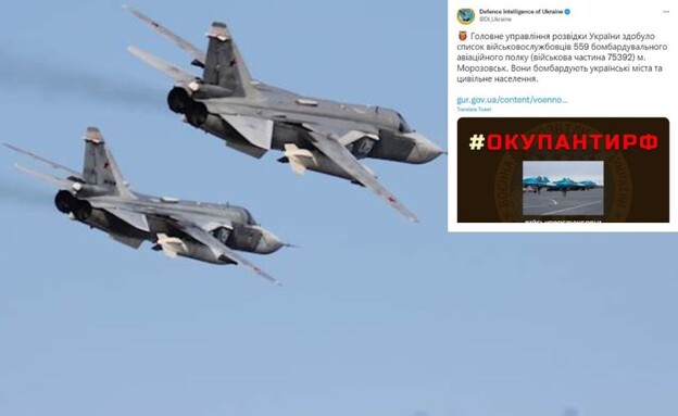 ההודעה על רקע המטוסים (צילום: U.S. Navy/GettyImages|DI_Ukraine)