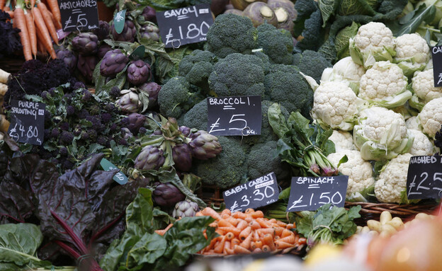 ברוקולי בשוק בלונדון (צילום: Reuters)