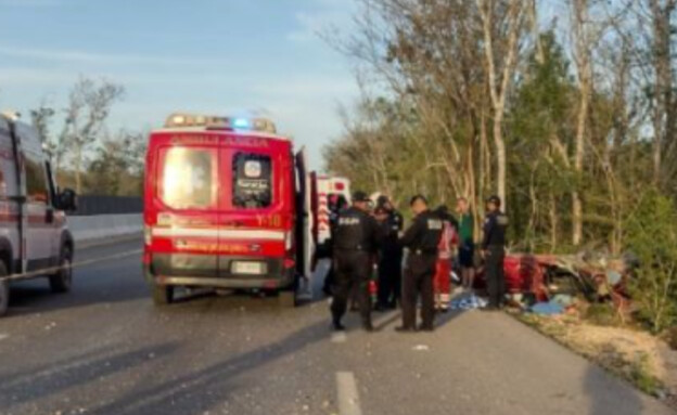זירת התאונה בה נהרגה הישראלית שירין זיו במקסיקו