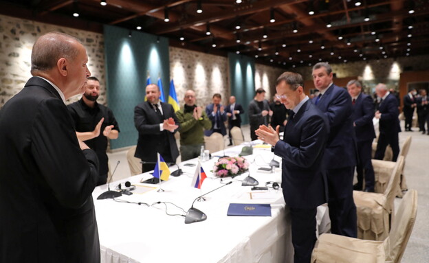 שיחות להפסקת מלחמת רוסיה אוקראינה בטורקיה (צילום: reuters)