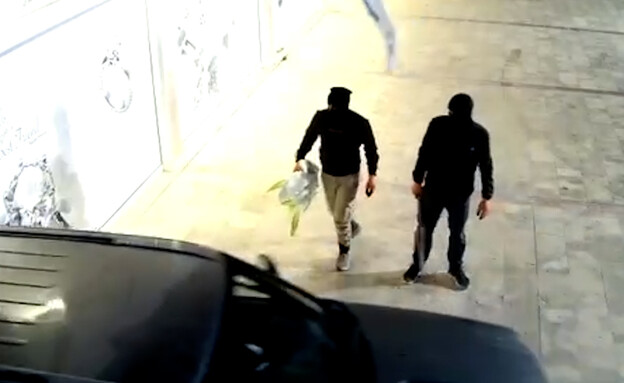 שודדים מנסים לפרוץ לחנות תכשיטים (צילום: מצלמות אבטחה)
