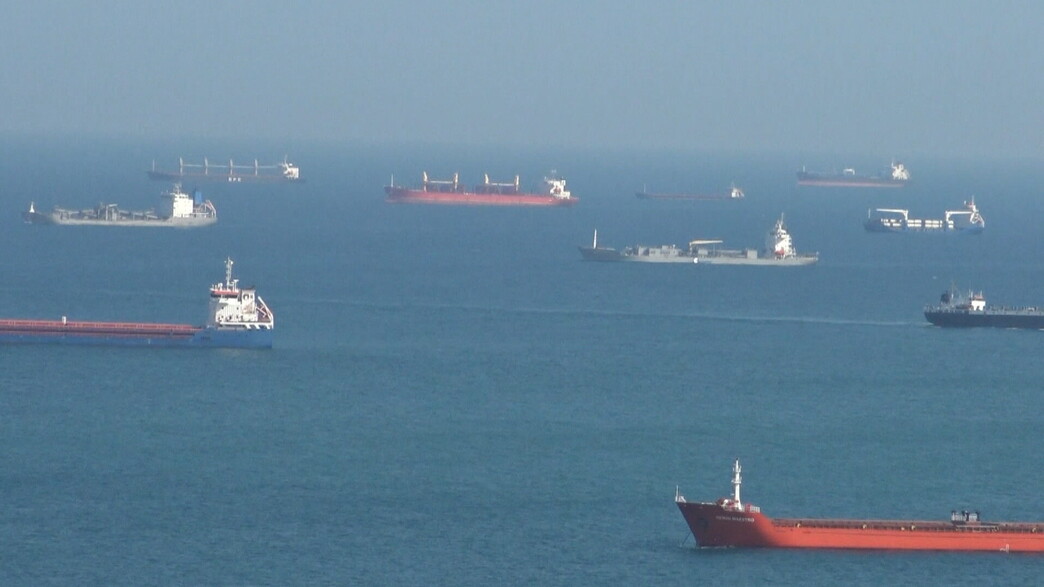 אוניות מטען מחכות לפריקה במשך חודשים 