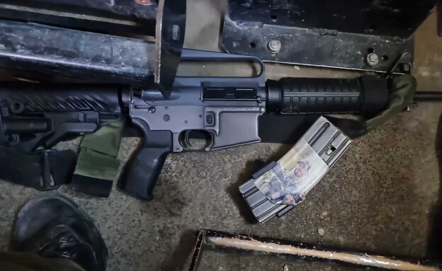 נשק מסוג M16 שנתפס בפעילות כוחות הביטחון בג'נין (צילום: דובר צה