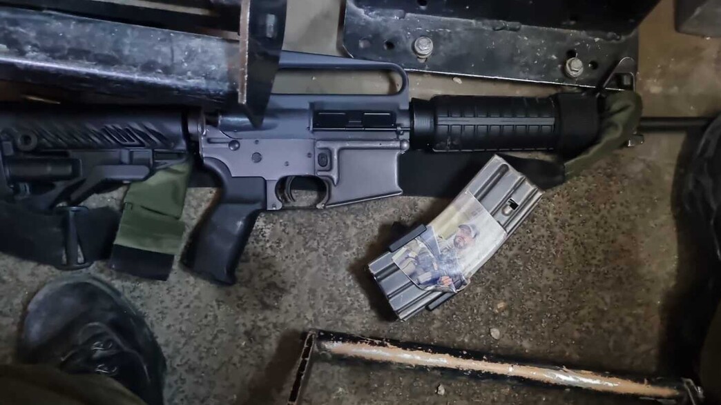 נשק מסוג M16 שנתפס בפעילות כוחות הביטחון בג'נין (צילום: דובר צה"ל)