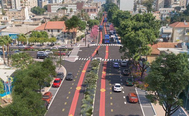 מרכז רחובות יהפוך לרחוב תחבורה ציבורית  (הדמיה: ארקאפקט עדי בואנו בע''מ)
