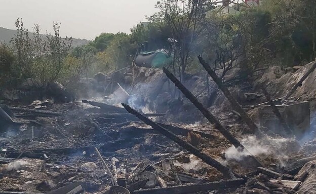 תוצאות השריפה  (צילום: כב"ה צפון)