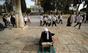 מתפללים ויהודים שעולים להר הבית (צילום: Mostafa Alkharouf/Anadolu Agency via Getty Images)