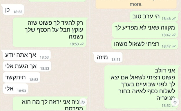 הישראלי שמגלה מעשי עוקץ (צילום: באדיבות דולב בן יקר, whatsapp)
