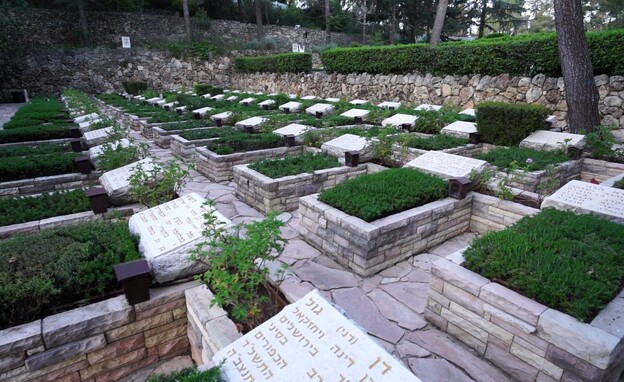 שדרת קברים בהר הרצל (צילום: אגף דוברות והסברה במשרד הביטחון)