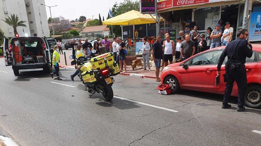 זירת התאונה באשקלון