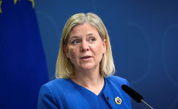 ראש ממשלת שוודיה מגדלנה אנדרסון מודיעה שתגיש בקשה להצטרף לנאט"ו (צילום: רויטרס)