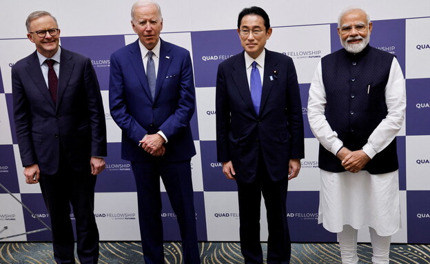 ברית ה"קוואד": נשיא ארה"ב וראשי ממשלות הודו, יפן ו (צילום: reuters)