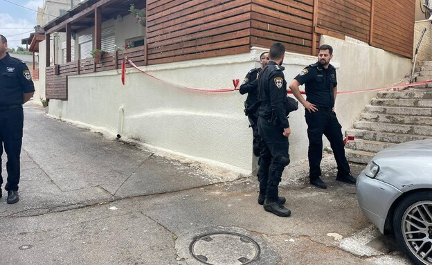 זירת ניסיון הרצח בחיפה (צילום: דוברות מד"א )