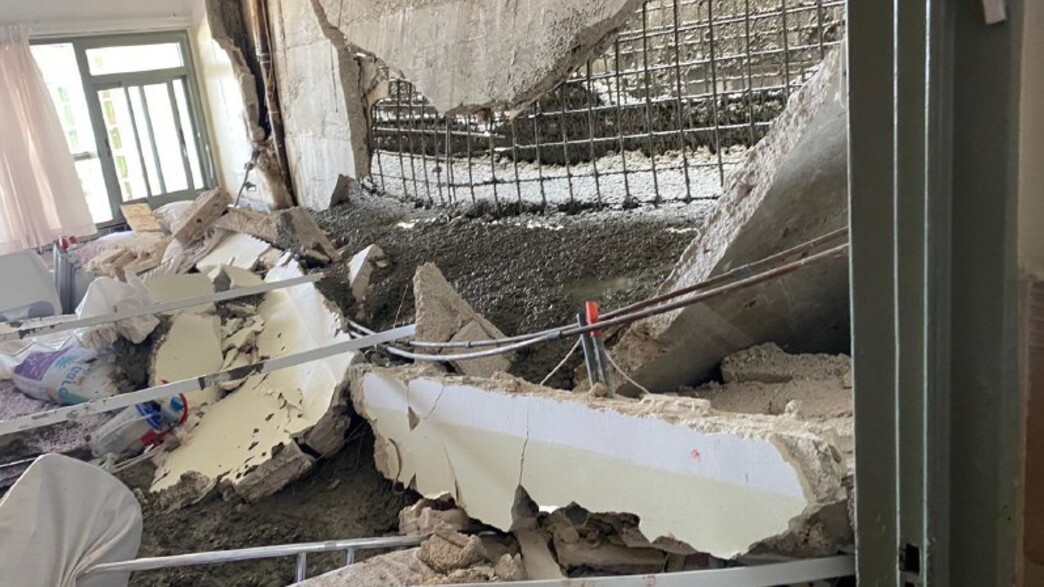 קיר שקרס בביה"ח זיו בצפת