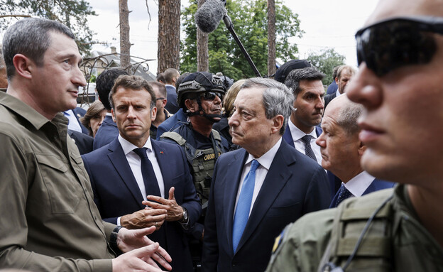 מנהיגים אירופיים בקייב (צילום: Ludovic Marin, AP)