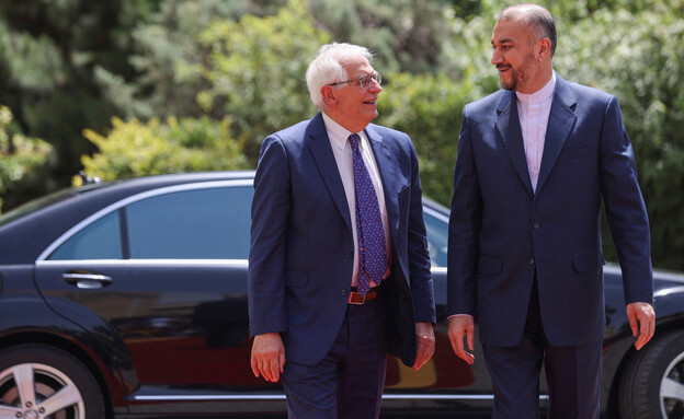 עבדאללהיאן נפגש עם שר החוץ של האיחוד האירופי בורל (צילום: Reuters)