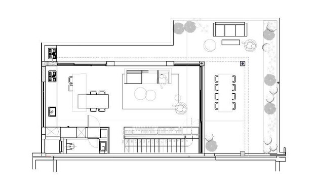 בית בתל אביב, עיצוב סטודיו מדוקס ונטע דוידי, תוכנית קומה עליונה (צילום: שרטוט סטודיו מדוקס)