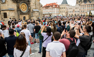 השעון בפראג צ'כיה (צילום: Freedom Master, shutterstock)