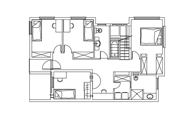 בית בעמק יזרעאל, עיצוב שירי פלג וורה נחמיאס, תוכנית הקומה התחתונה, (צילום: שרטוט שירי פלג וורה נחמיאס)