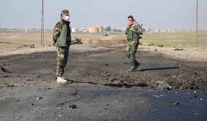 שרידי הפצצה כימית סמוך למוסול, עיראק, ב-2015