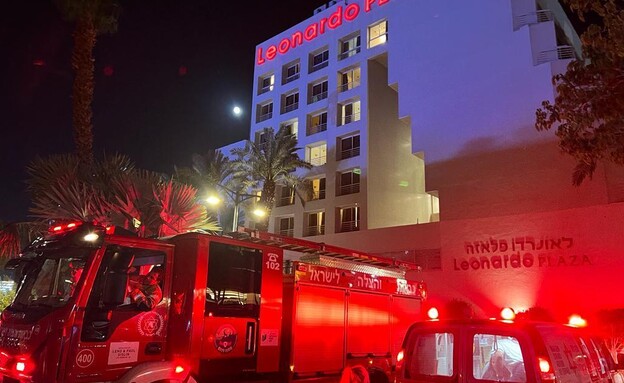 השריפה במלון לאונרדו פלאזה (צילום: כבאות והצלה)