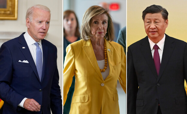 ג'ו ביידן, ננסי פלוסי ונשיא סין (צילום: AP)