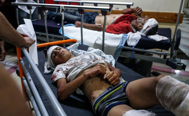 נפגעים בעזה מרקטה של הגי'האד האיסלמי (צילום: AFP)