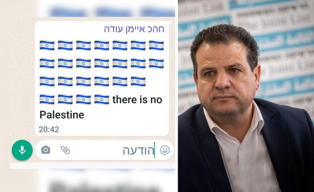 הודעות שנשלחו כביכול מח"כ איימן עודה (צילום: צילום מסך, פלאש 90)