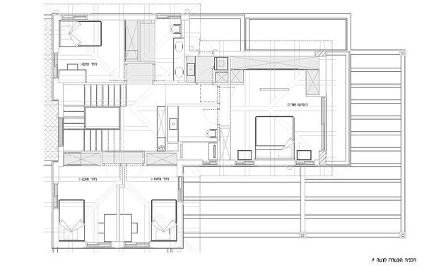 בית בתל אביב, עיצוב הלל אדריכלות, תוכנית קומה עליונה - 4 (צילום: הלל אדריכלים)
