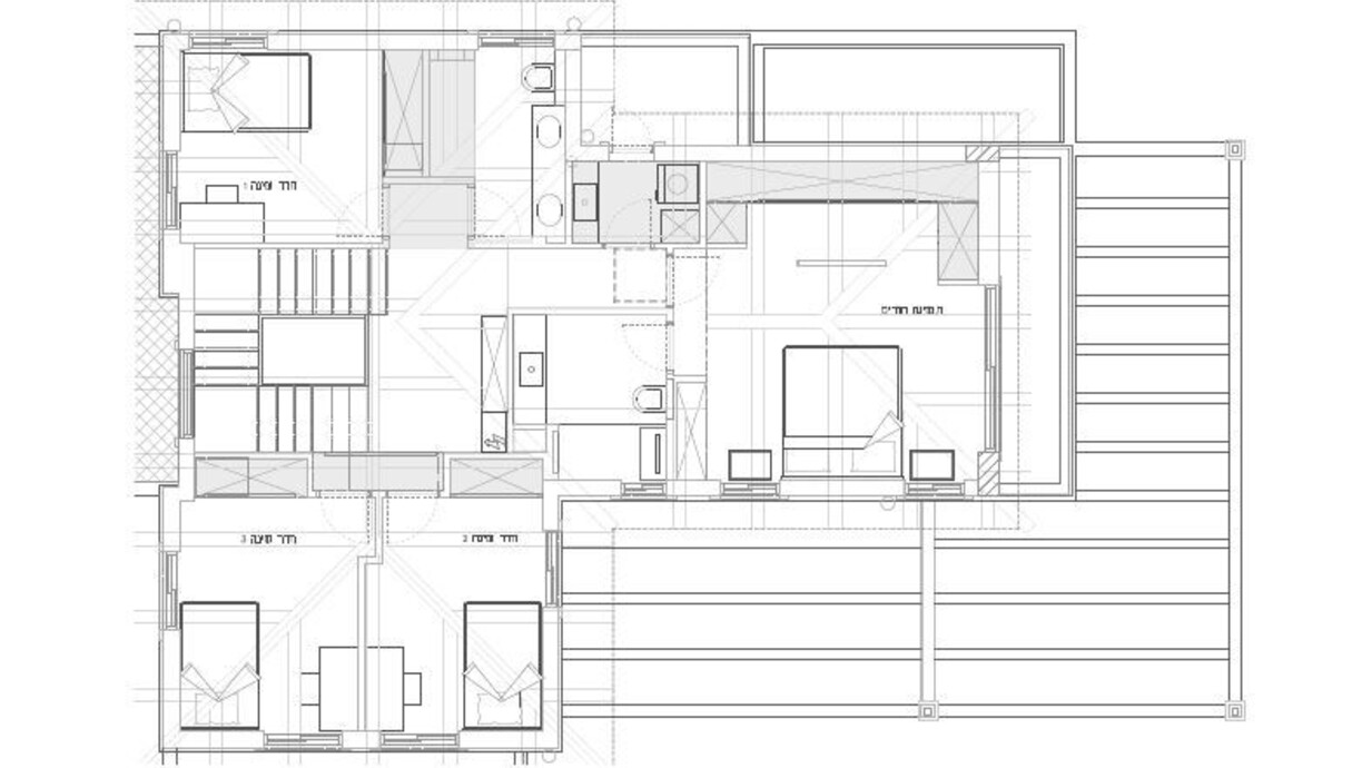 בית בתל אביב, עיצוב הלל אדריכלות, תוכנית קומה עליונה - 4 (צילום: הלל אדריכלים)