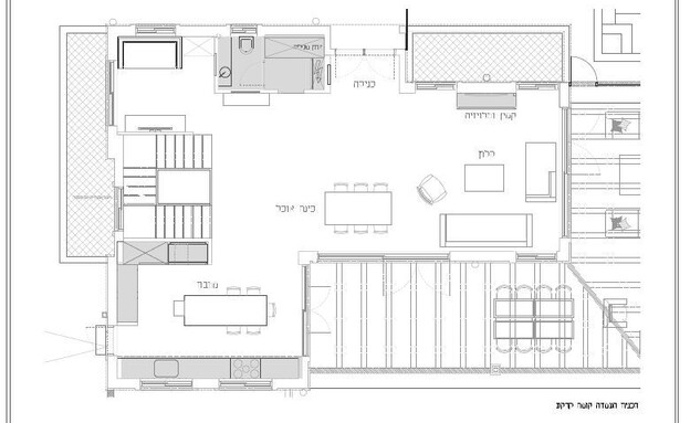 בית בתל אביב, עיצוב הלל אדריכלות, תוכנית קומת קרקע - 4 (צילום: הלל אדריכלים)