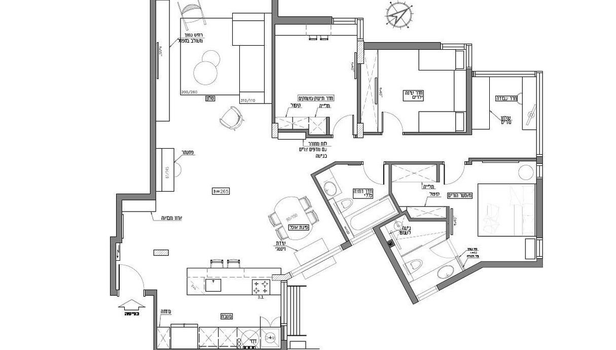דירה ברמת השרון, עיצוב הדס בראון שדות, תוכנית הדירה המשופצת - 9