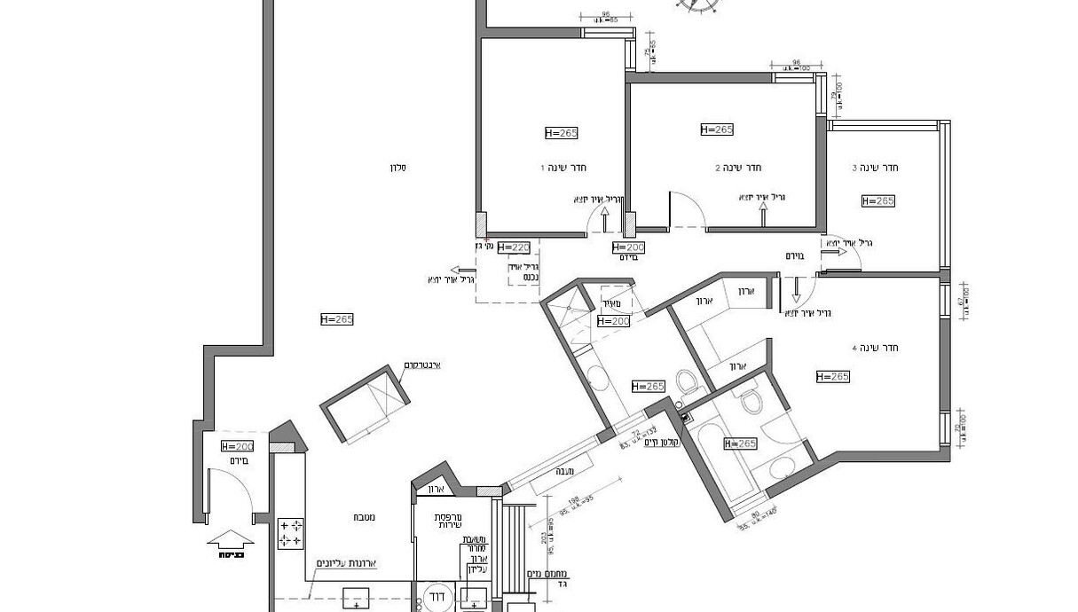 דירה ברמת השרון, עיצוב הדס בראון שדות, תוכנית הדירה לפני השיפוץ -9