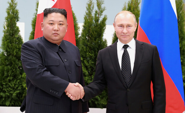 פגישה שקיימו לדימיר פוטין וקים ג'ונג און ב-2019 (צילום: רויטרס)