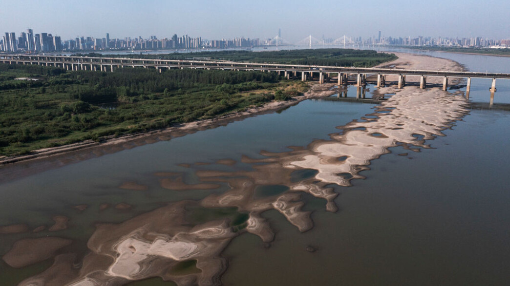 בצורת בסין, נהר יאנגצה בשפל (צילום: Getty Images / Stringer)