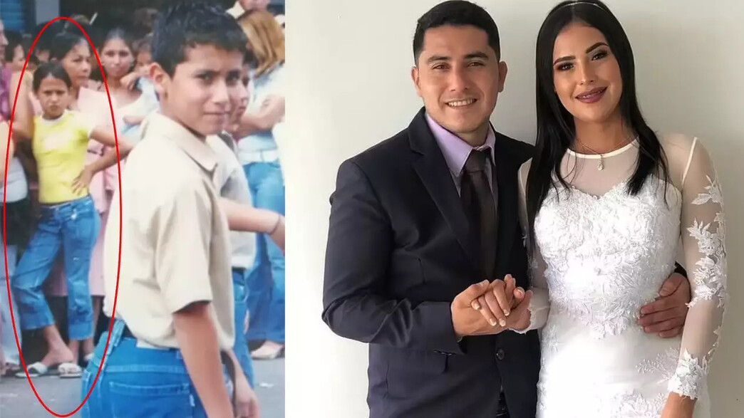 זוג נשוי שגילה תמונת ילדות משותפת