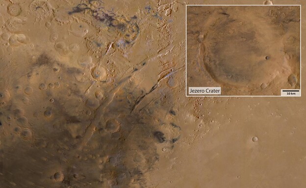 מכתש ג'זרו במאדים (צילום: סוכנות החלל האירופאית)
